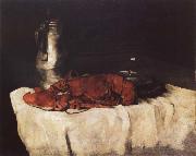 Karl Schuch Lobster with Pewter Jug and Wineglass France oil painting reproduction